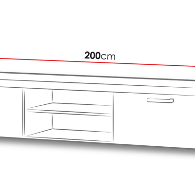 TV stolík ITABUNA - biely / lesklý biely