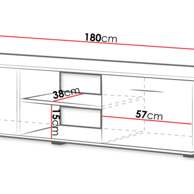 TV stolík KARA 2 - biely / lesklý biely