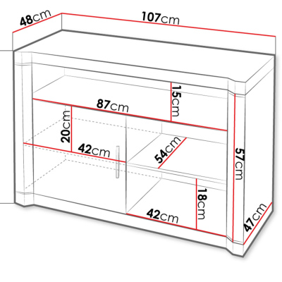 TV stolík ARIKA - 107 cm, dub hľuzovka