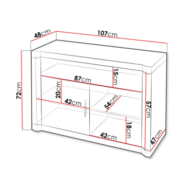 TV stolík ARIKA - 107 cm, dub sonoma