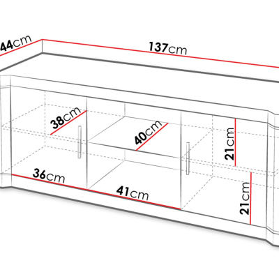 TV stolík ARIKA - 137 cm, dub hľuzovka