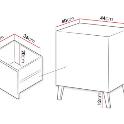 Nočný stolík CORONEL - biely