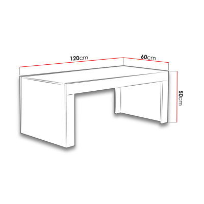 Konferenčný stolík LOJA - biely / lesklý biely