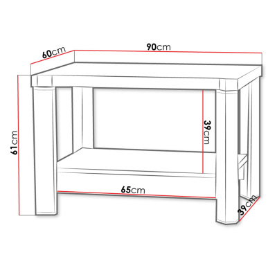 Konferenčný stolík ARIKA - 90 cm, dub sonoma