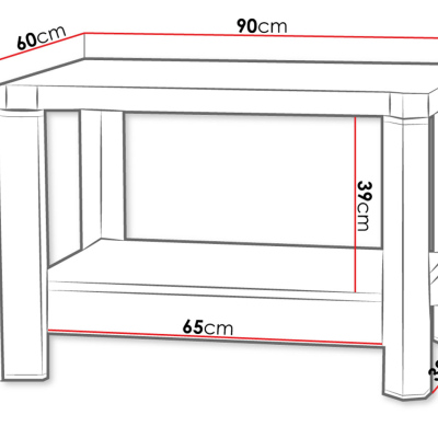 Konferenčný stolík ARIKA - 90 cm, dub hľuzovka