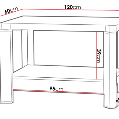 Konferenčný stolík ARIKA - 120 cm, dub hľuzovka