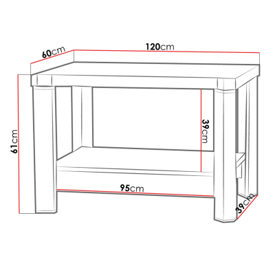 Konferenčný stolík ARIKA - 120 cm, dub hľuzovka