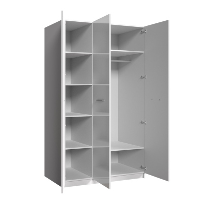 Kombinovaná šatníková skriňa 120 cm GORT - biela / lesklá biela / lesklá ružová