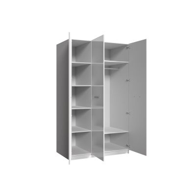 Kombinovaná šatníková skriňa 120 cm GORT - biela / lesklá biela / lesklá ružová