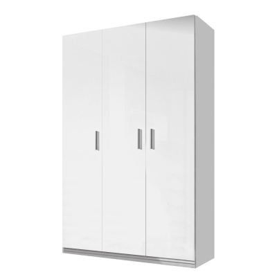 Šatníková skriňa 120 cm GORT - biela / lesklá biela 