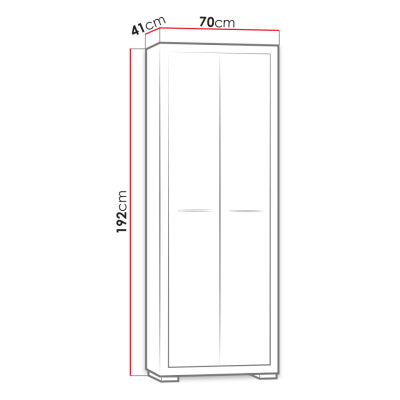Dvojdverová šatníková skriňa 70 cm ITUNI - dub santana