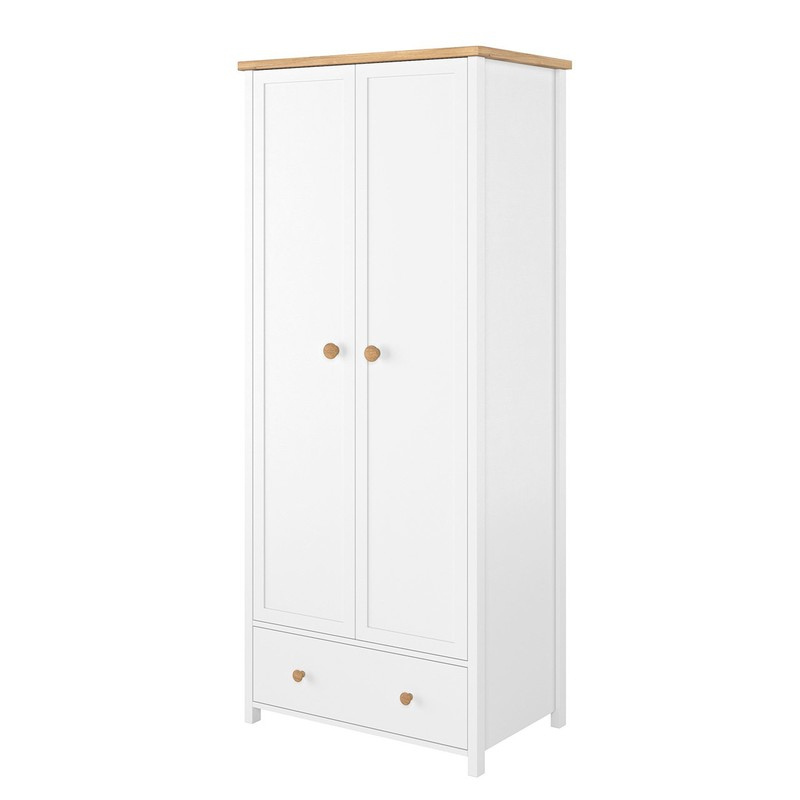Šatníková skriňa 85 cm MABARUMA 1 - biela / dub nash