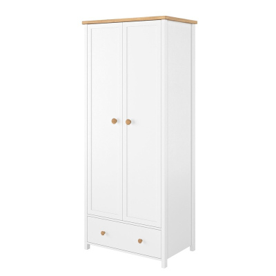 Šatníková skriňa 85 cm MABARUMA 1 - biela / dub nash