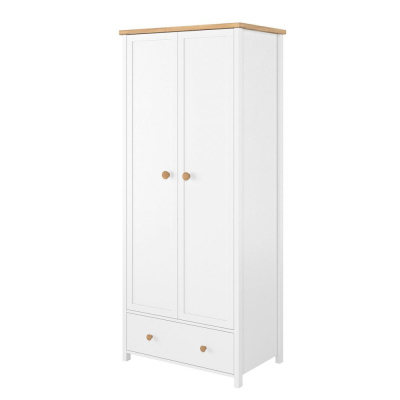 Šatníková skriňa 85 cm MABARUMA 2 - biela / dub nash