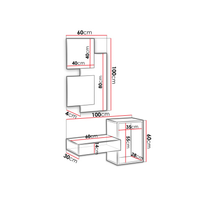 Predsieňová zostava IRA 1 - dub wotan / biela