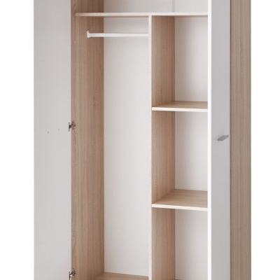 Detská šatníková skriňa EMAN - šírka 90 cm, dub sonoma / biela