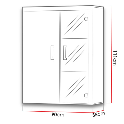 Závesná vitrína ITABUNA - biela / lesklá biela
