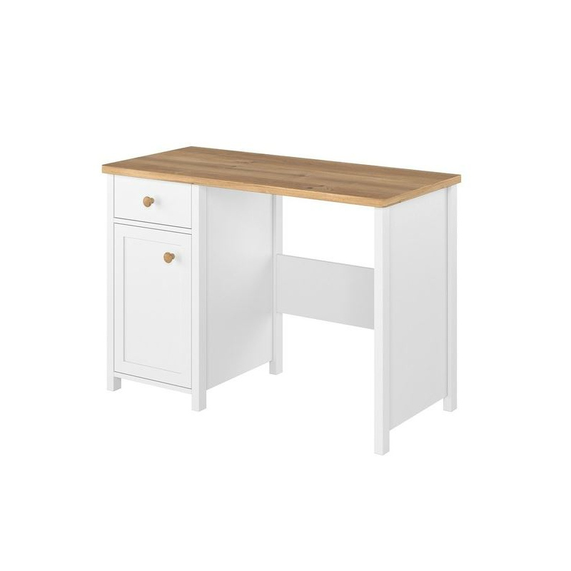Písací stôl MABARUMA - biely / dub nash