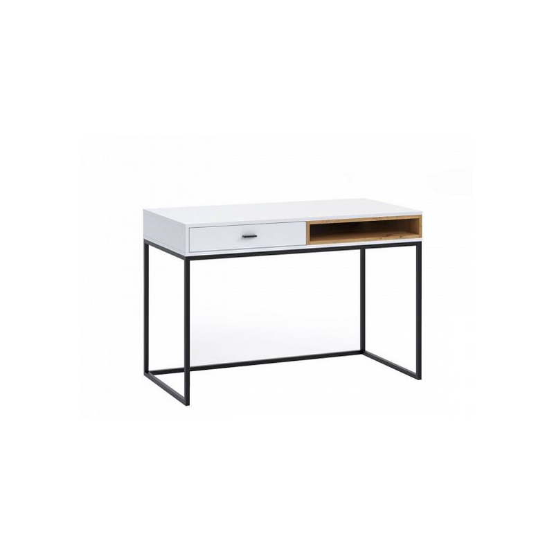 Písací stôl BEND - biely / dub artisan