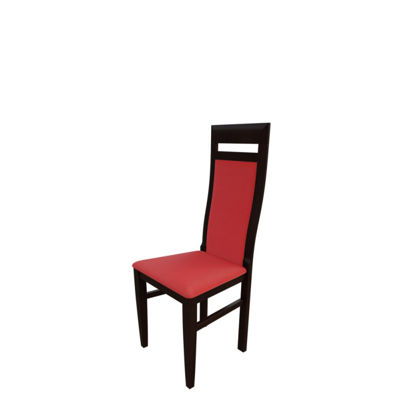Jedálenská stolička MOVILE 43 - orech / červená ekokoža