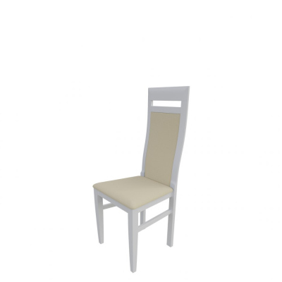 Jedálenská stolička MOVILE 43 - biela / béžová ekokoža
