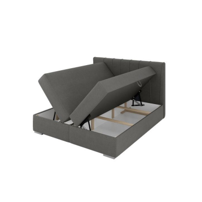 Kontinentálna manželská posteľ 140x200 VALDIVIA - šedá + topper ZDARMA
