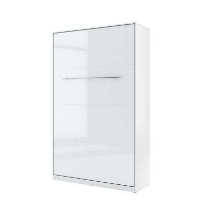 Vertikálna sklápacia posteľ 120x200 CELENA 1 - biela / lesklá biela