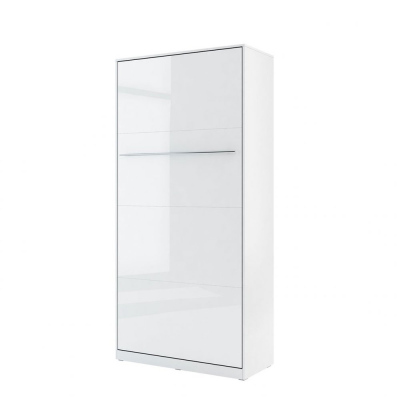 Vertikálna sklápacia posteľ 90x200 CELENA 1 - biela / lesklá biela