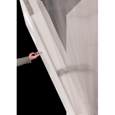 Vertikálna sklápacia manželská posteľ 140x200 CELENA 1 - lesklá biela
