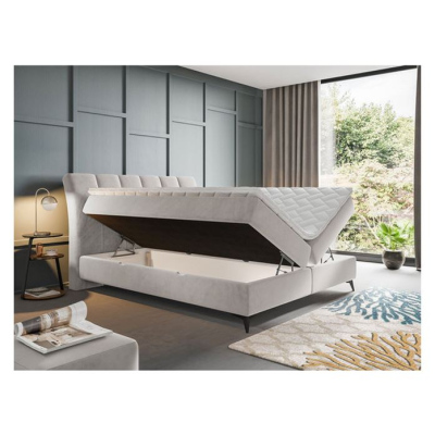 Kontinentálna manželská posteľ 140x200 TALLOW - béžová + topper ZDARMA
