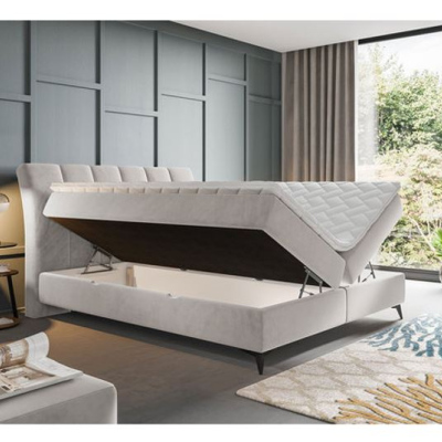 Kontinentálna manželská posteľ 180x200 TALLOW - béžová + topper ZDARMA