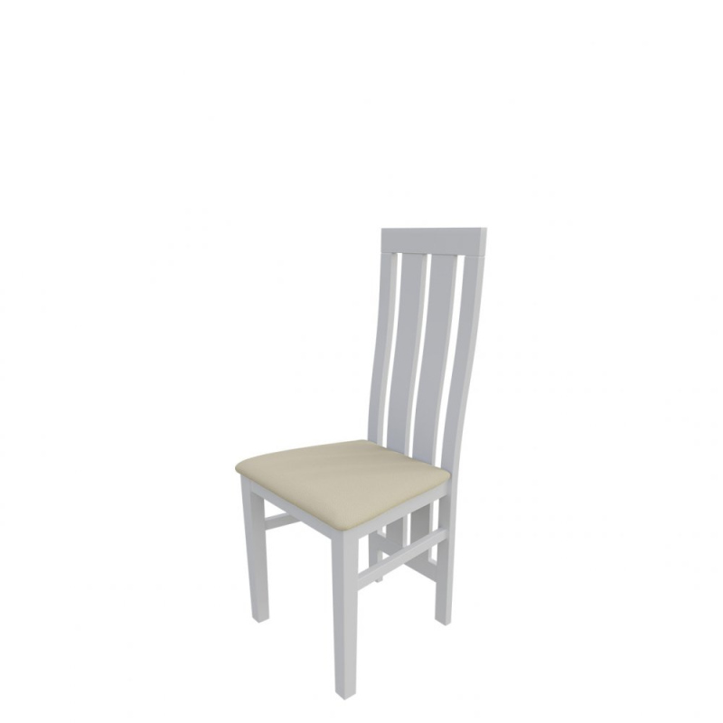 Jedálenská stolička MOVILE 42 - biela / béžová ekokoža