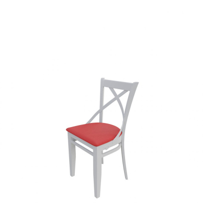 Stolička do jedálne MOVILE 41 - biela / červená ekokoža