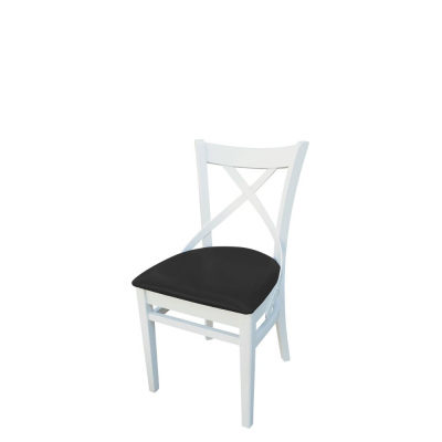 Stolička do jedálne MOVILE 41 - biela / čierna ekokoža