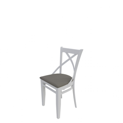 Stolička do jedálne MOVILE 41 - biela / šedá ekokoža