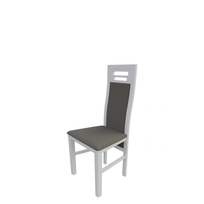 Stolička do jedálne MOVILE 40 - biela / šedá ekokoža