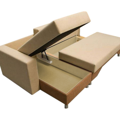 Rohová rozkladacia sedačka MONITOS - hnedá 1 / béžová, pravý roh