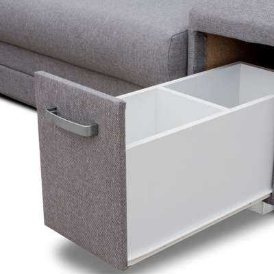Rohová rozkladacia sedačka s úložným priestorom PLANETAS - šedá, pravý roh
