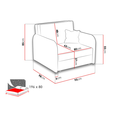 Rozkladacie kreslo BELA LOFT 1 - modré