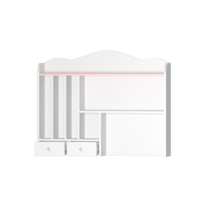 Nábytok do detskej izby s posteľou 90x200 LEGUAN 2 - biely / ružový