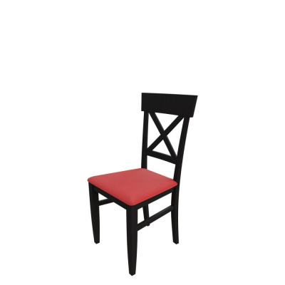 Jedálenská stolička MOVILE 39 - wenge / červená ekokoža