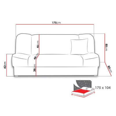 Rozkladacia pohovka s úložným priestorom TODASANA - horčicová