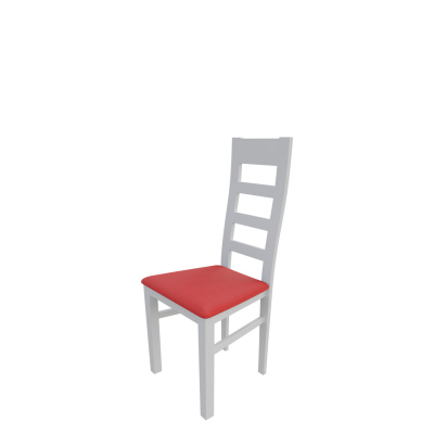 Kuchynská stolička MOVILE 25 - biela / červená ekokoža