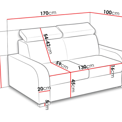 Dvojmiestne pohovka HACARI 1 - hnedá