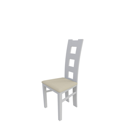 Jedálenská stolička MOVILE 21 - biela / béžová ekokoža