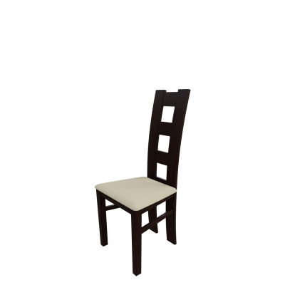Jedálenská stolička MOVILE 21 - orech / béžová ekokoža