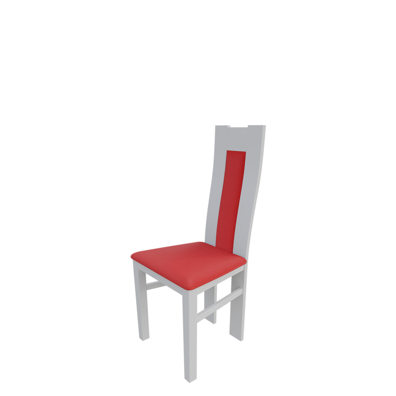 Kuchynská stolička MOVILE 19 - biela / červená ekokoža