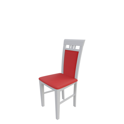 Jedálenská stolička MOVILE 12 - biela / červená eko koža