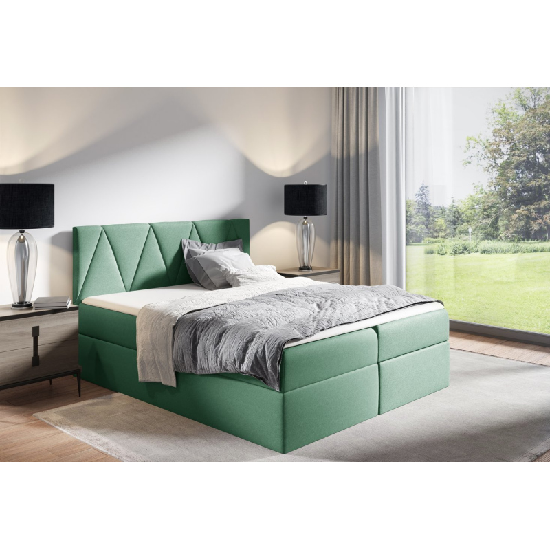Kontinentálna posteľ GISELA - 120x200, zelená + topper ZDARMA
