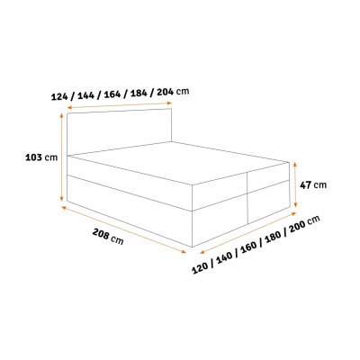 Jednolôžková posteľ KVETA - 120x200, červená + topper ZDARMA